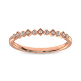 14K Rose Gold 1/20 Ctw Diamond Stackable Band